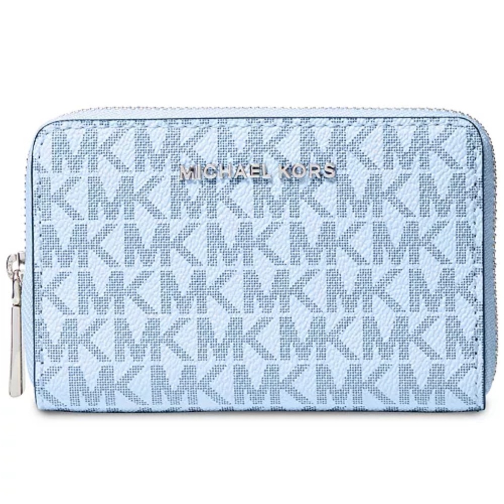 NWT! Michael Kors Zip Around Card Case In Signature Print
